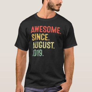 Awesome Since August 2019 3rd Birthday  3 Years Ol T-Shirt