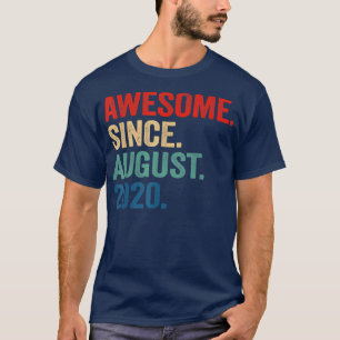 Awesome Since August 2020 2nd Birthday Gifts 2 Yea T-Shirt