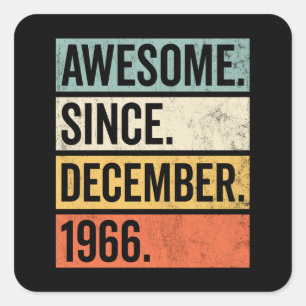 Awesome Since December 1966 Birthday Square Sticker