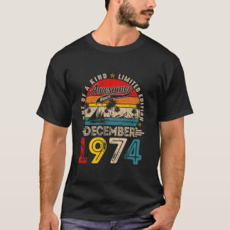 Awesome Since December 1974 Vintage Retro 50th Bir T-Shirt