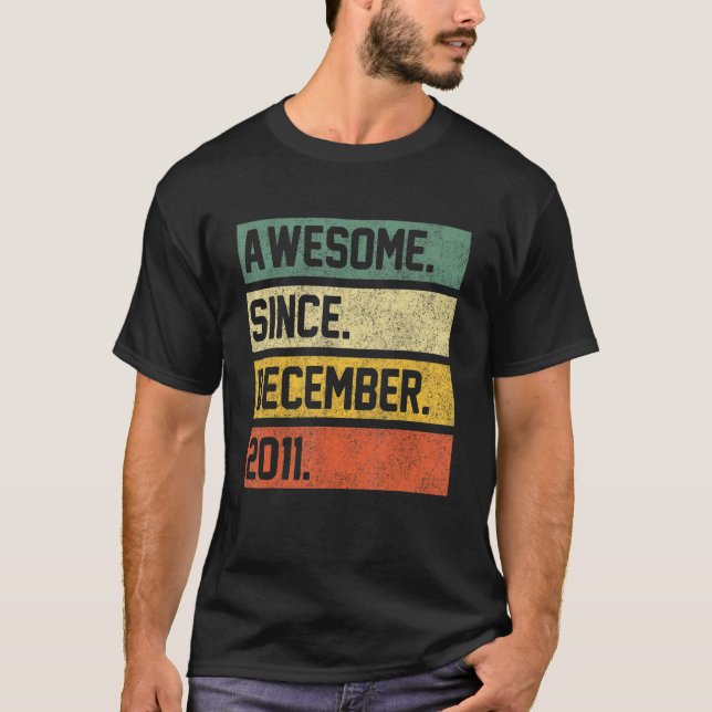 Awesome Since December 2011 11th Birthday  11 Year T-Shirt (Front)