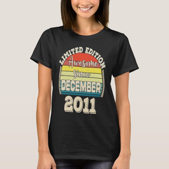 Awesome Since December 2011 Born in December Dad M T-Shirt (Front)