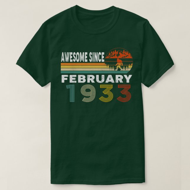 Awesome Since February 1933 T-Shirt (Design Front)