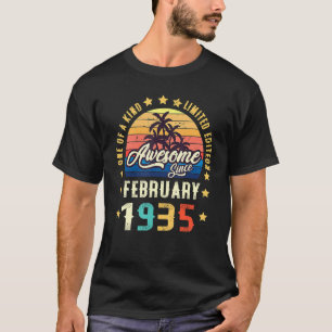 Awesome Since February 1935 Vintage 87th Birthday T-Shirt