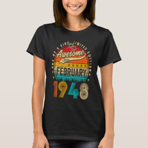 Awesome Since February 1948 75 Years Old 75th Birt T-Shirt