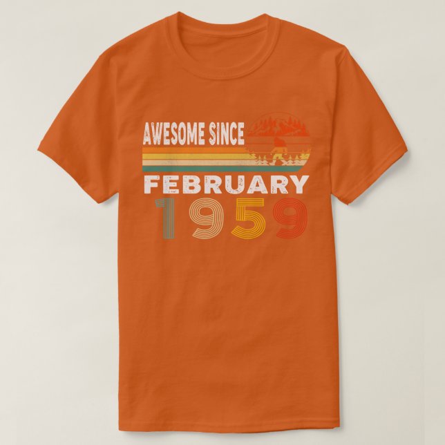 Awesome Since February 1959 T-Shirt (Design Front)