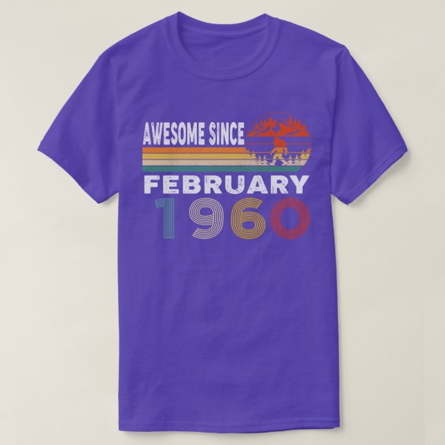 Awesome Since February 1960 T-Shirt (Design Front)