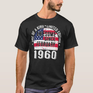 Awesome Since February 1960 Vintage 63 Years Old U T-Shirt