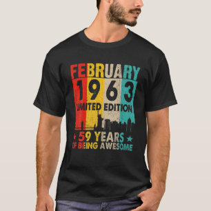 Awesome Since February 1963 59Th Birthday Vintage T-Shirt