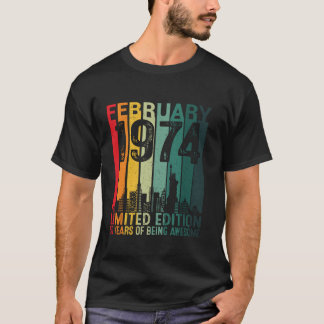 Awesome Since February 1974 Vintage Gifts Men 50th T-Shirt