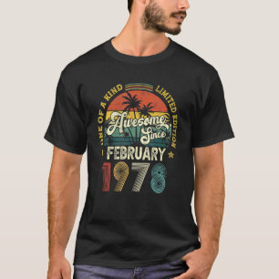 Awesome Since February 1978 Vintage 44th Birthday T-Shirt