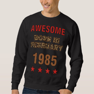 Awesome since February 1985 Leopard Print February Sweatshirt