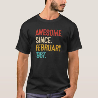 Awesome Since February 1987 36th Birthday Retro 36 T-Shirt
