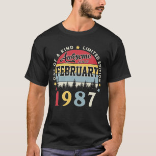 Awesome Since February 1987 Vintage Retro Birthday T-Shirt