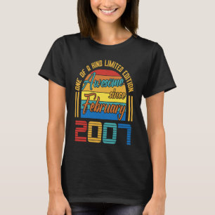 Awesome Since February 2007 16 Years Old 16th Birt T-Shirt