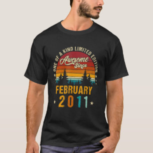 Awesome Since February 2011,vintage 11th Birthday T-Shirt