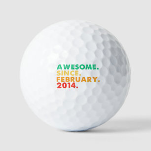 Awesome Since February 2014 11 Years Old 11th Birt Golf Balls