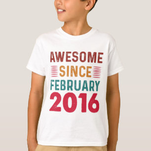 Awesome Since February 2016 Vintage Birthday T-Shirt