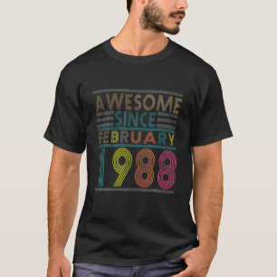 Awesome Since February Born In 1988 Vintage 34Th B T-Shirt