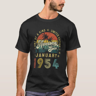 Awesome Since January 1954 69 Years Old 69th Birth T-Shirt