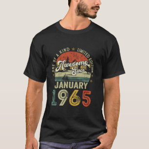 Awesome Since January 1965 Vintage Men Women 60th  T-Shirt
