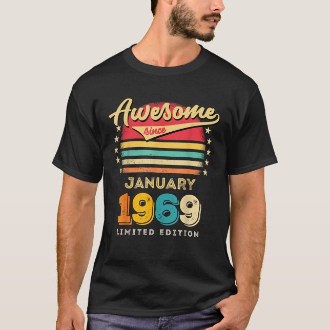 Awesome Since January 1969 Birthday T-Shirt (Front)