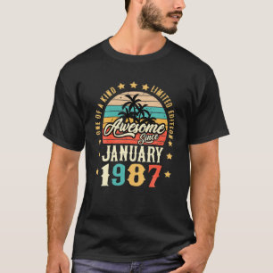 Awesome Since January 1987 Vintage 35Th Birthday T-Shirt