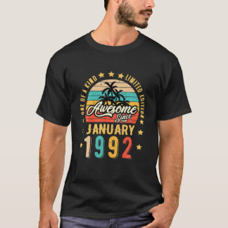 Awesome Since January 1992 Vintage 30Th Birthday T-Shirt
