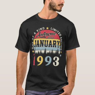 Awesome Since January 1993 Vintage Retro Birthday T-Shirt