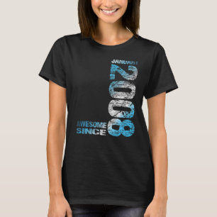 Awesome since January 2008 15th Birthday Born 2008 T-Shirt