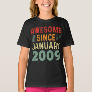 Awesome Since January 2009 Vintage Birthday T-Shirt