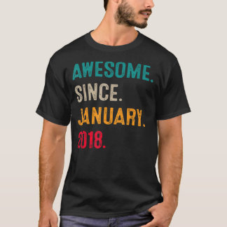 Awesome Since January 2018 5th Birthday  5 Year Ol T-Shirt