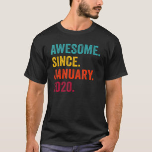 Awesome Since January 2020 3rd Birthday 3 Year Ol T-Shirt