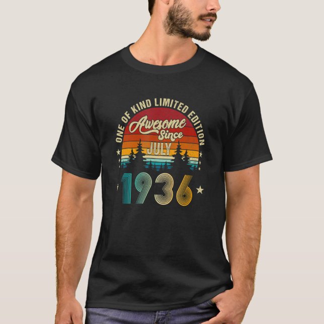 Awesome Since July 1936 86th Birthday  86 Years Ol T-Shirt (Front)