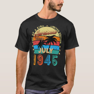 Awesome Since July 1945 77th Birthday Retro T-Shirt