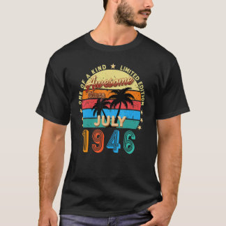Awesome Since July 1946 76th Birthday  Retro T-Shirt