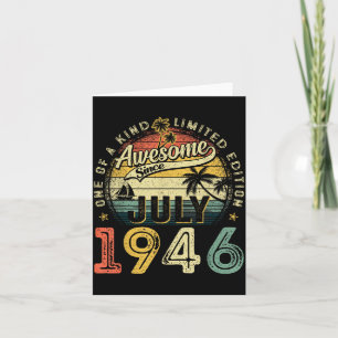 Awesome Since July 1946 Vintage Retro 80th Card