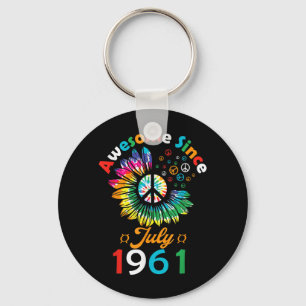 Awesome Since July 1961 Is A Funny Birthday Quote Key Ring