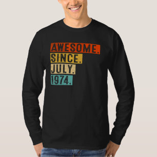 Awesome Since July 1974 Vintage 48th Birthday T-Shirt