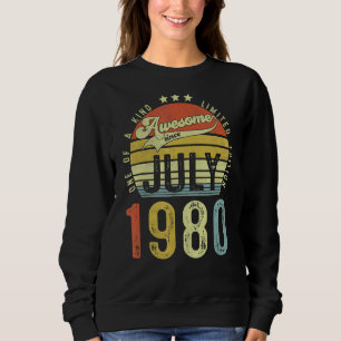 Awesome Since July 1980 Vintage 42nd Birthday For Sweatshirt