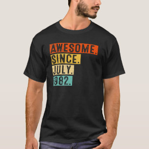 Awesome Since July 1982 Vintage 40th Birthday T-Shirt