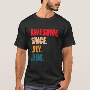 Awesome Since July 1986 Vintage Personalised Birth T-Shirt