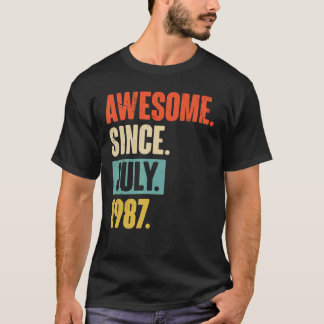 Awesome Since July 1987  35 Year Old 35th Birthday T-Shirt