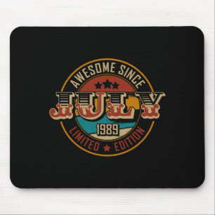 Awesome Since July 1989 _ 36 Years Old _ 36th Birt Mouse Mat
