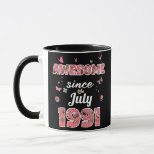 Awesome since July 1991 flowers 1991 July Mug
