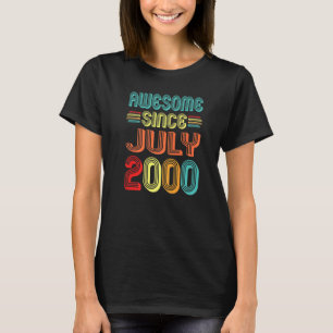 Awesome Since July 2000 Vintage 22 Years Old 22nd T-Shirt