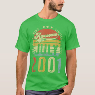 Awesome Since July 2001 Vintage 21st Birthday for  T-Shirt