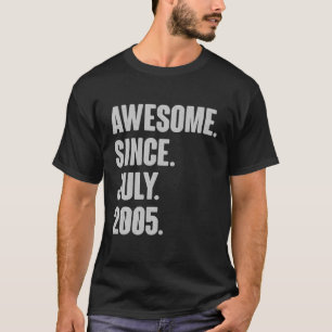 Awesome Since July 2005 Birthday - Gift For 16 Yea T-Shirt