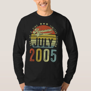 Awesome Since July 2005 Vintage 17th Birthday For  T-Shirt