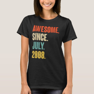 Awesome Since July 2008  14 Year Old Gift 14th Bir T-Shirt